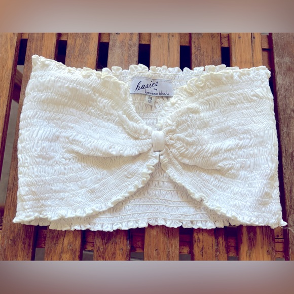 bamboo blonde Tops - White Bamboo Blonde Bandeau Small One Size Fit